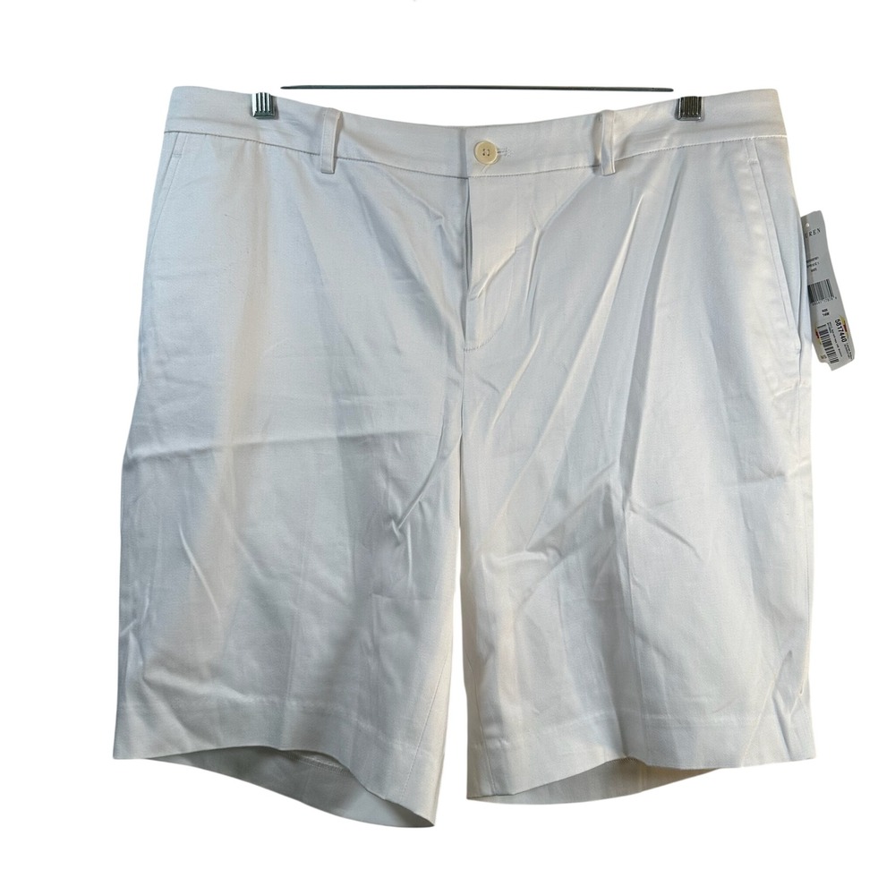 Lauren Ralph Lauren Womens 14W White Cotton Stretch Flat Front Shorts SPR15 IC 1